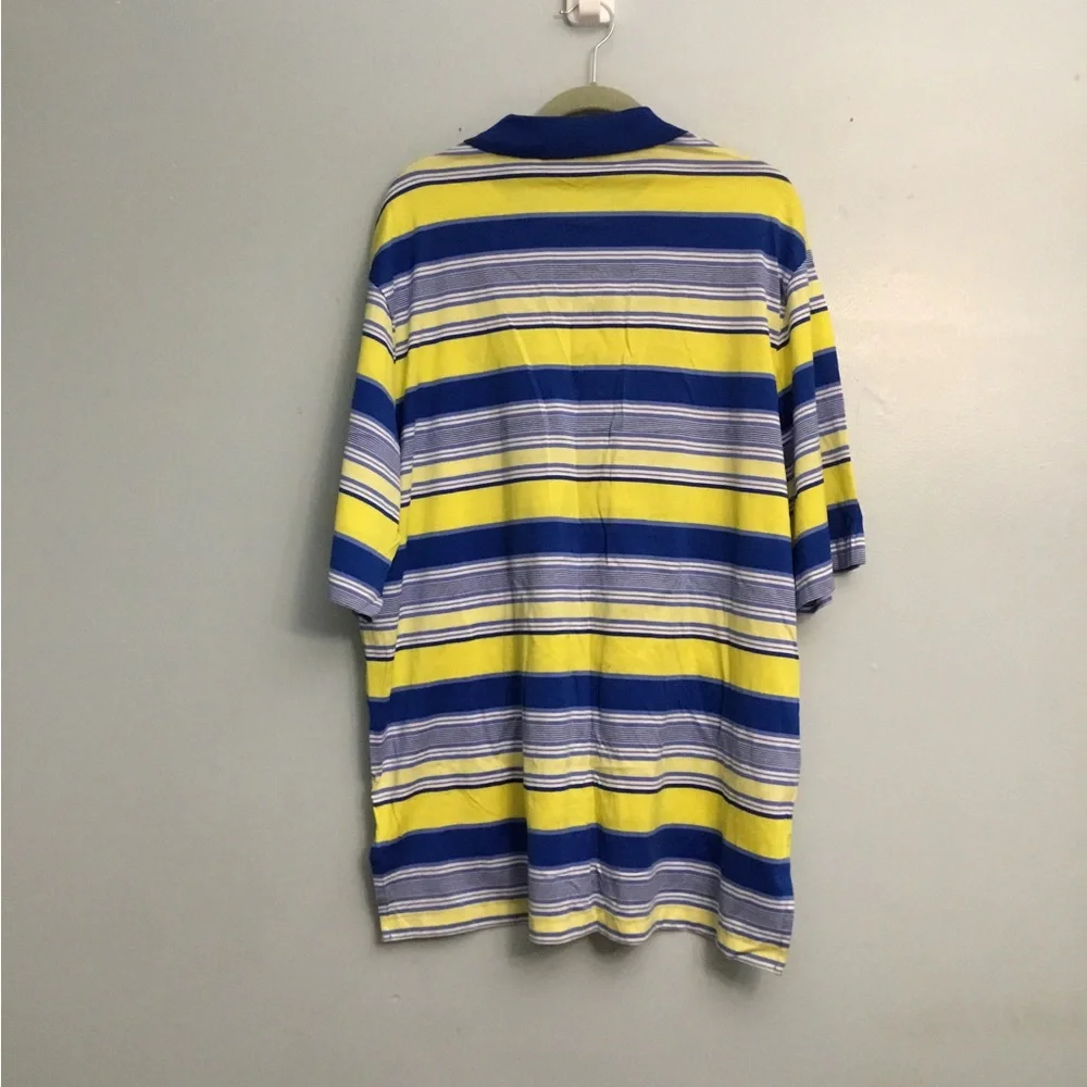 Ralph Lauren Men's Polo in Blue, Yellow, and White Stripes